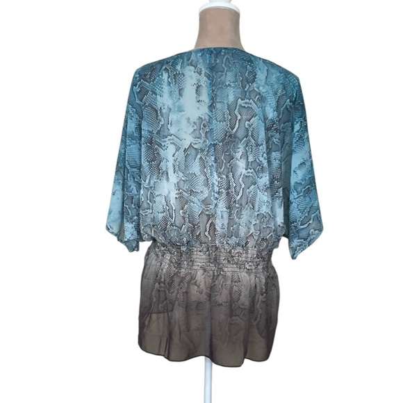 EUC Monograph Snakeskin Print Semi-Sheer Swimsuit Coverup - Picture 4 of 11